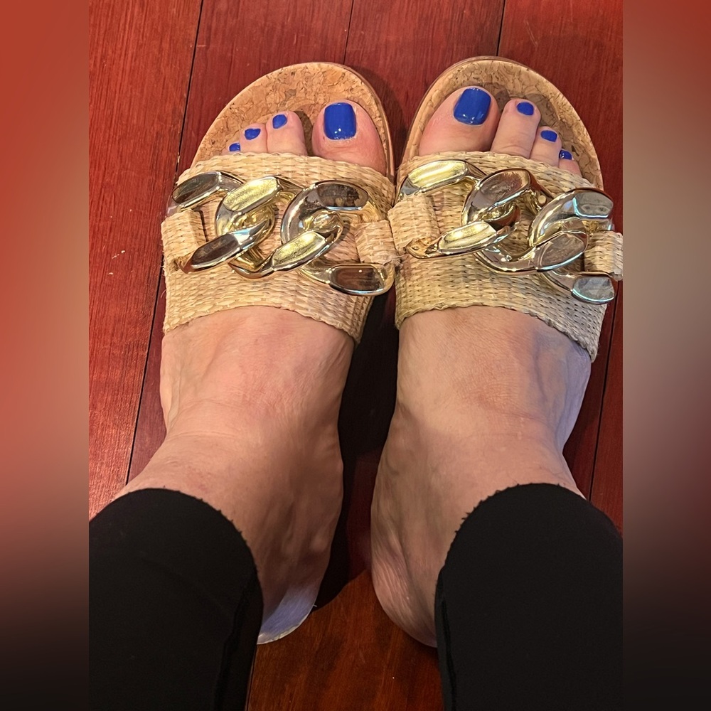 STEVE MADDEN DELAY RAFFIA SLIDES WOMEN’S SIZE 11